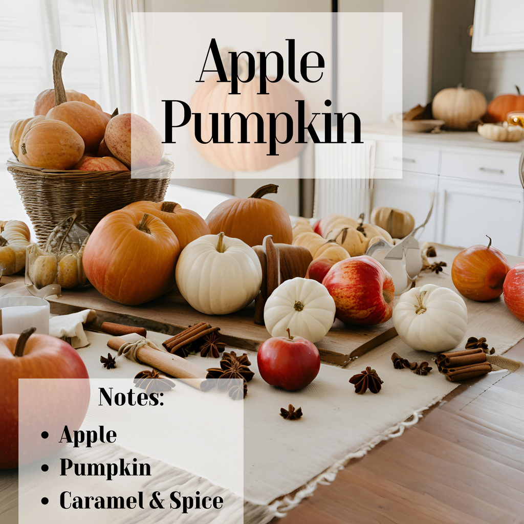Apple Pumpkin- 3 Wick Scented Soy Candle.