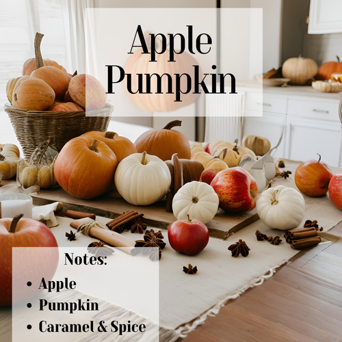 Apple Pumpkin- 3 Wick Scented Soy Candle.