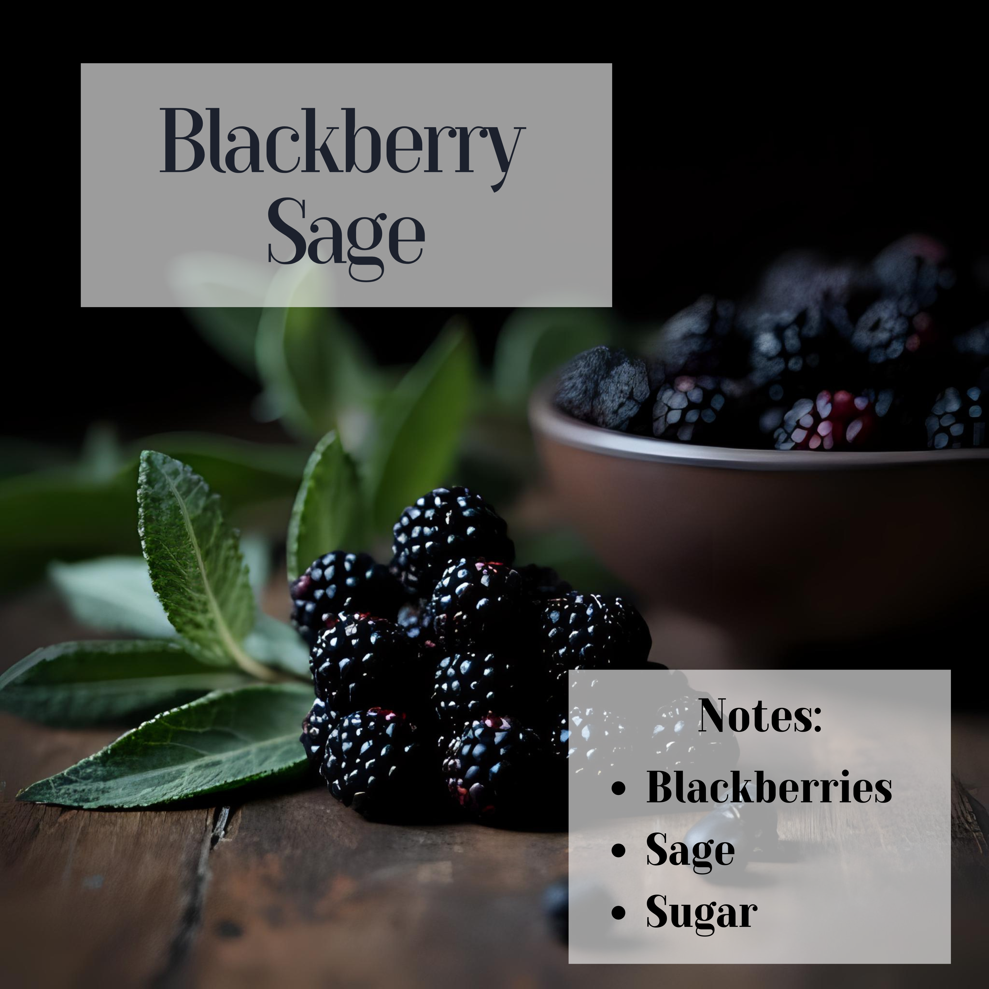 Blackberry Sage- 3 Wick Scented Soy Candle