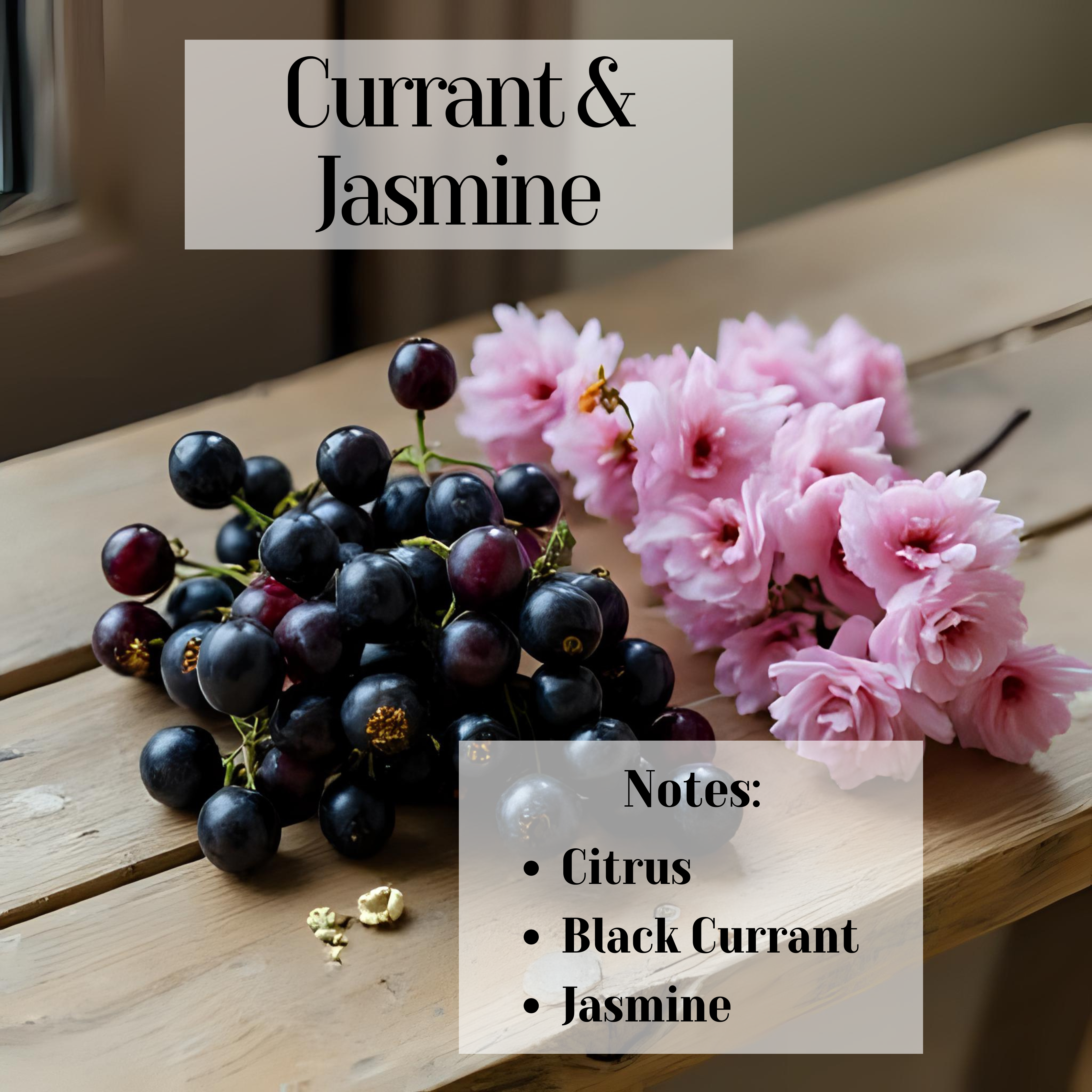 Currant & Jasmine- 3 Wick Scented Soy Candle