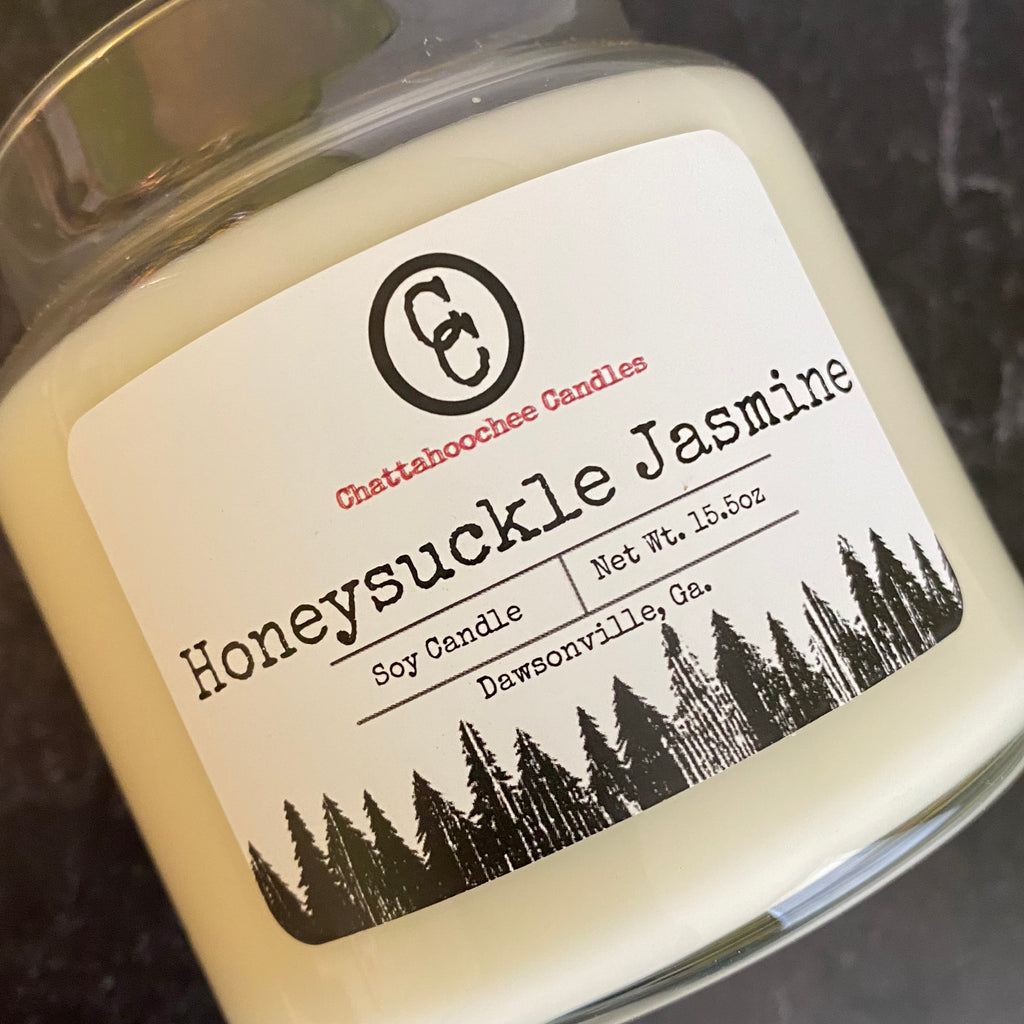 Honeysuckle Jasmine- 3 Wick Scented Soy Candle