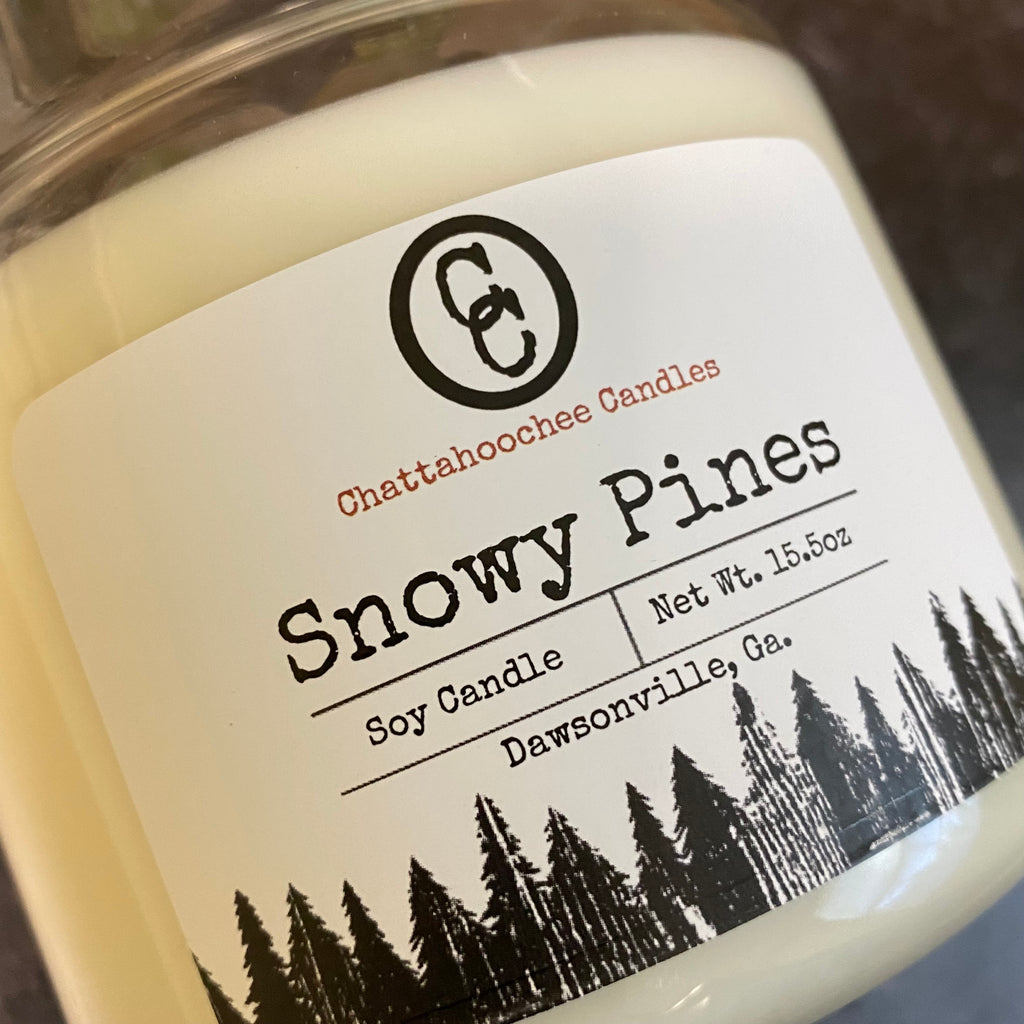 Snowy Pines- 3 Wick Scented Soy Candle