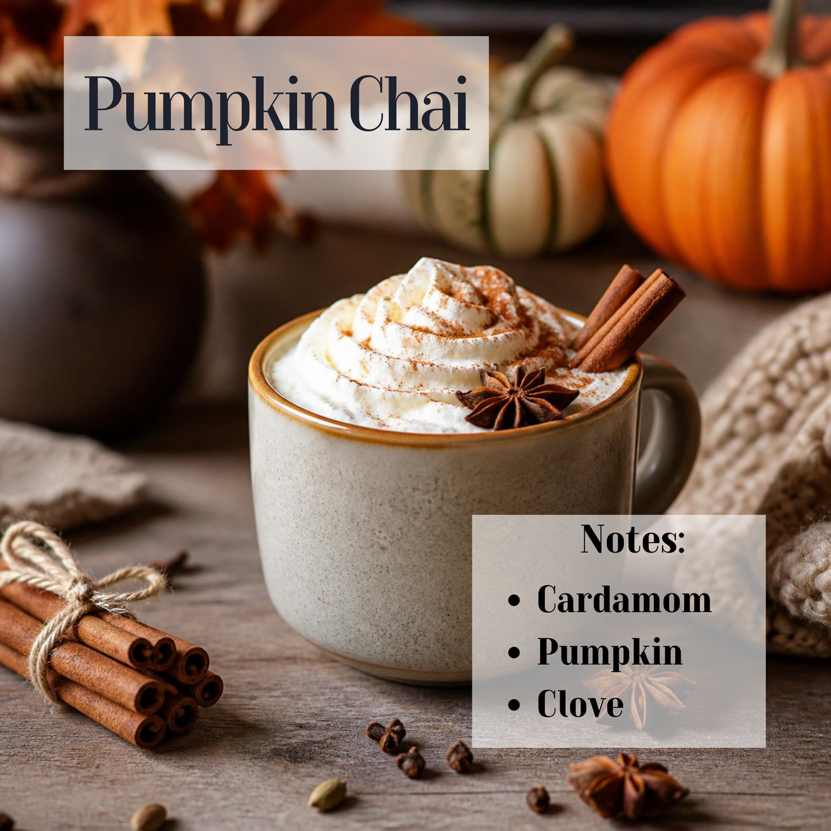 Pumpkin Chai- 3 Wick Scented Soy Candle