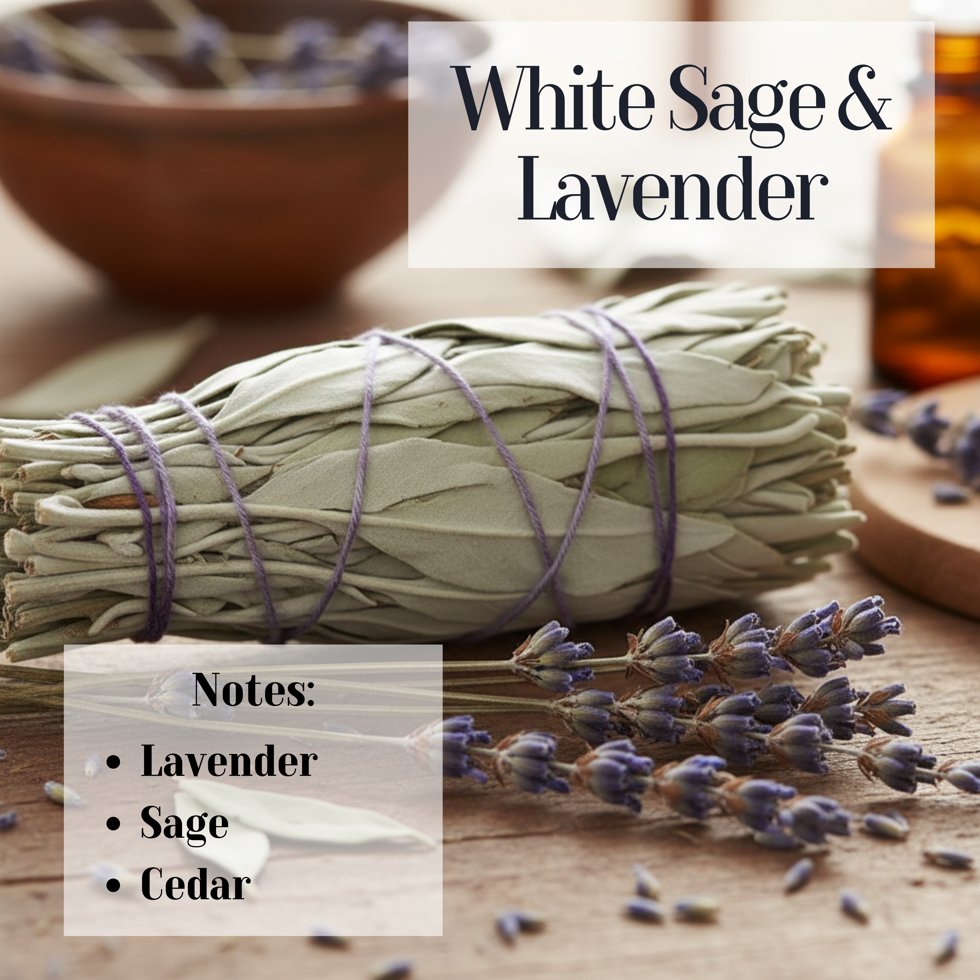 White Sage & Lavender- 3 Wick Scented Soy Candle